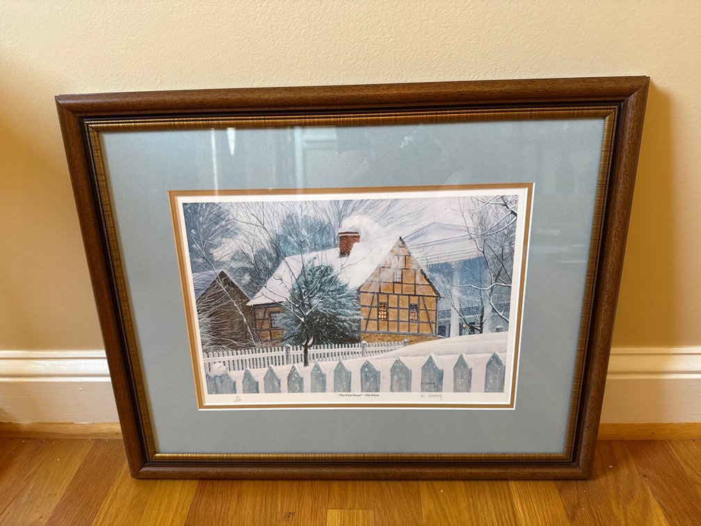 E. Swaim "The First House" Old Salem Framed Print