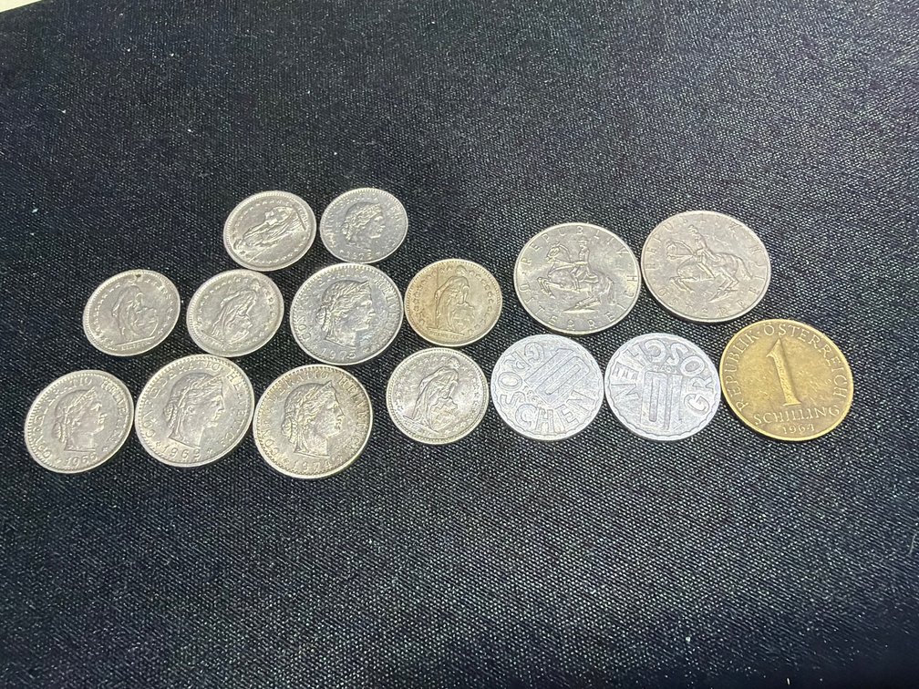 Assorted Swiss and Austrian Coins