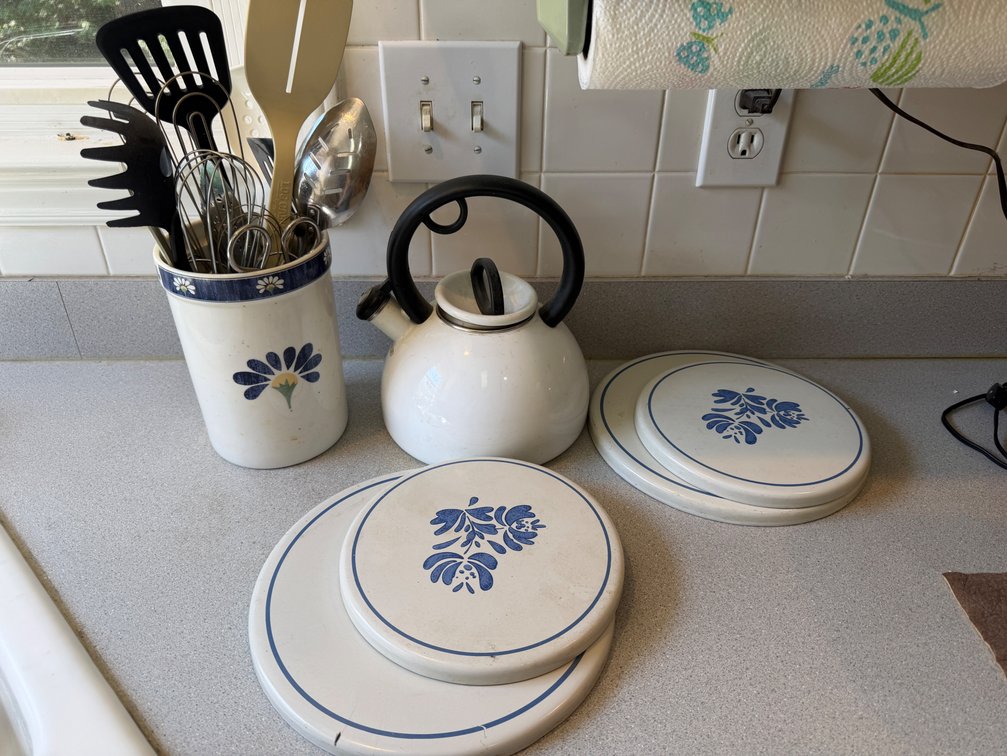 Floral Kitchenware & Enamel Tea Kettle Assortment