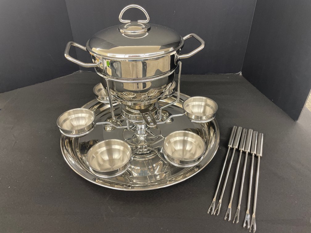 Stainless Steel Fondue and Serving Set