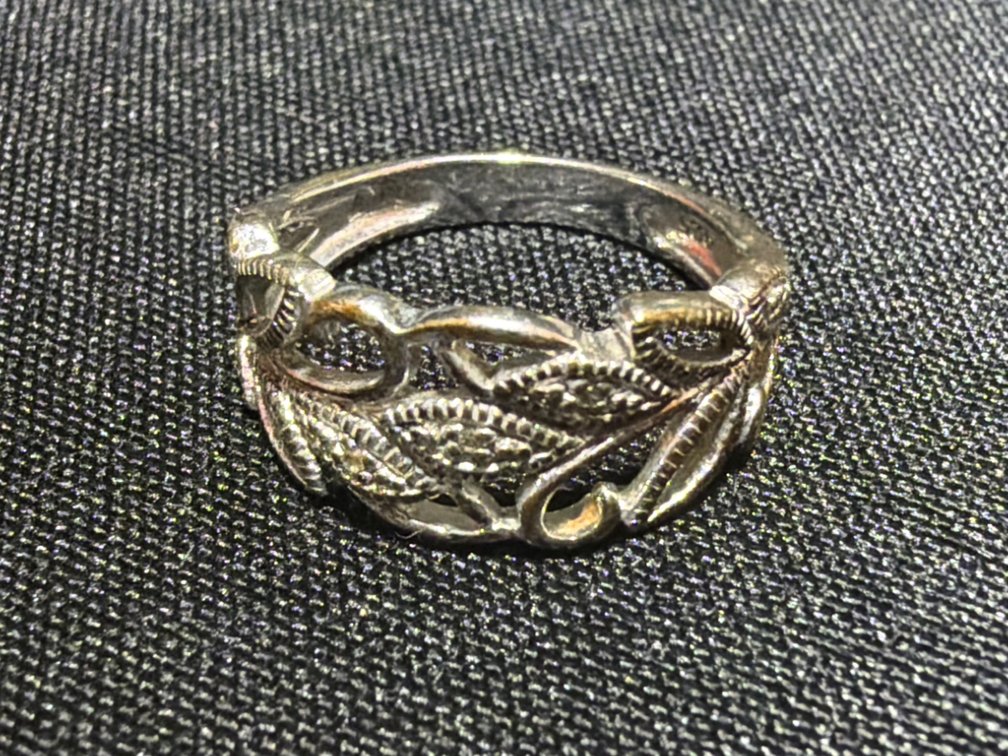 925 Sterling Silver Openwork Ring Size 7
