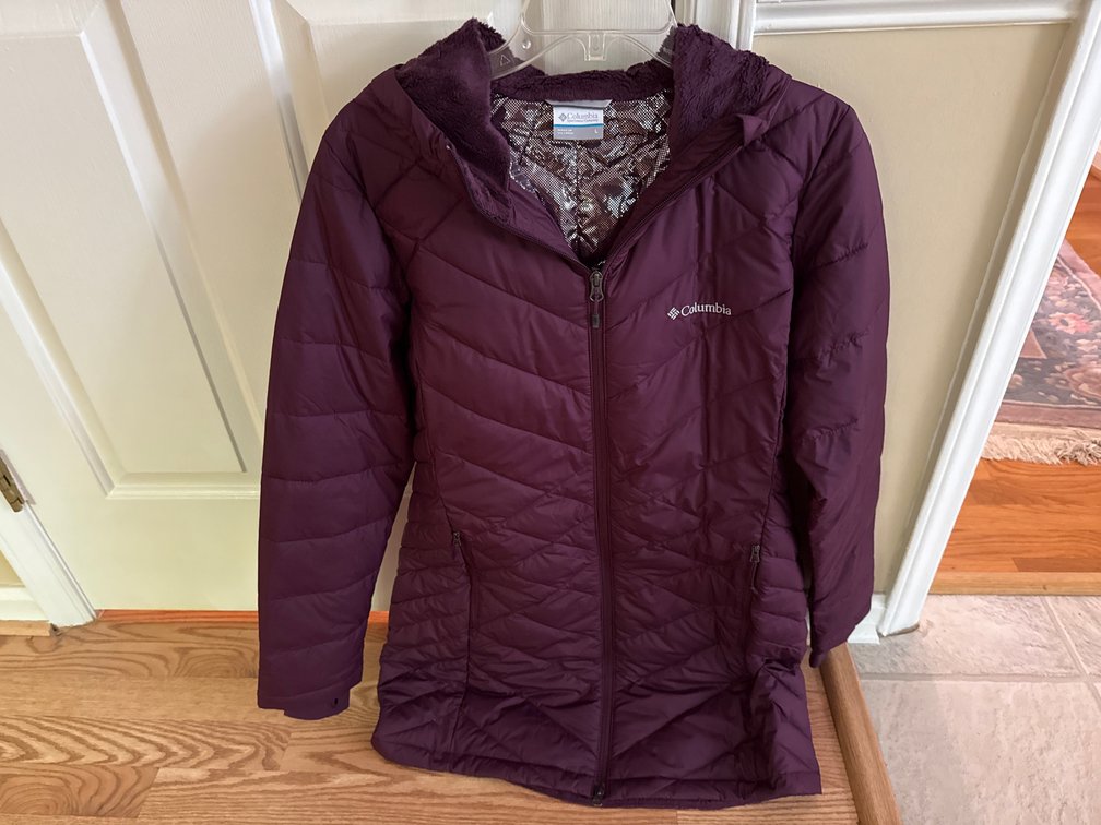 Columbia Omni-Heat Quilted Long Hooded Jacket - Size L