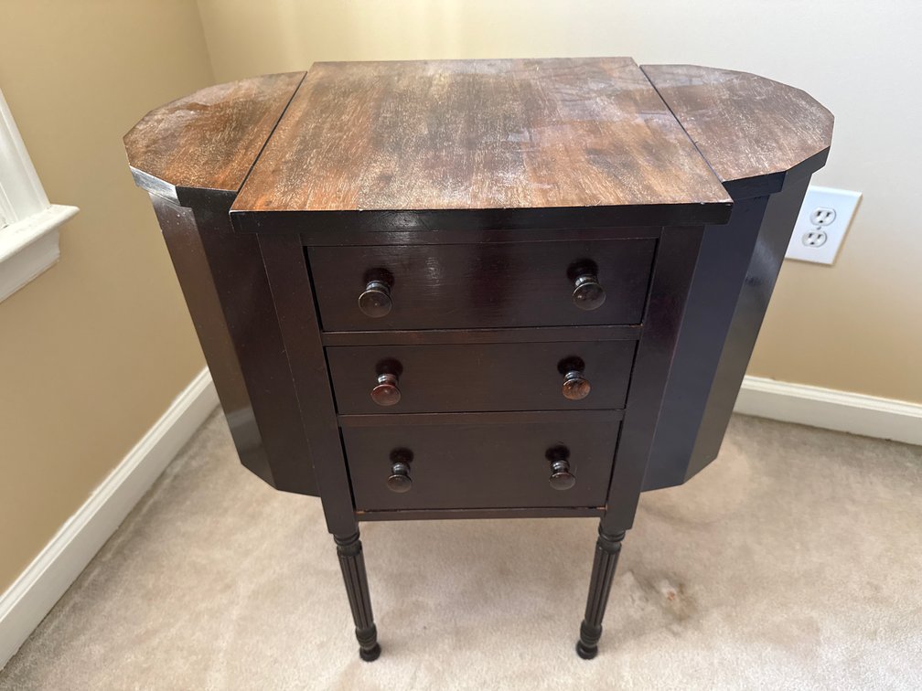 Martha Washington Style Drop-Leaf Sewing Cabinet