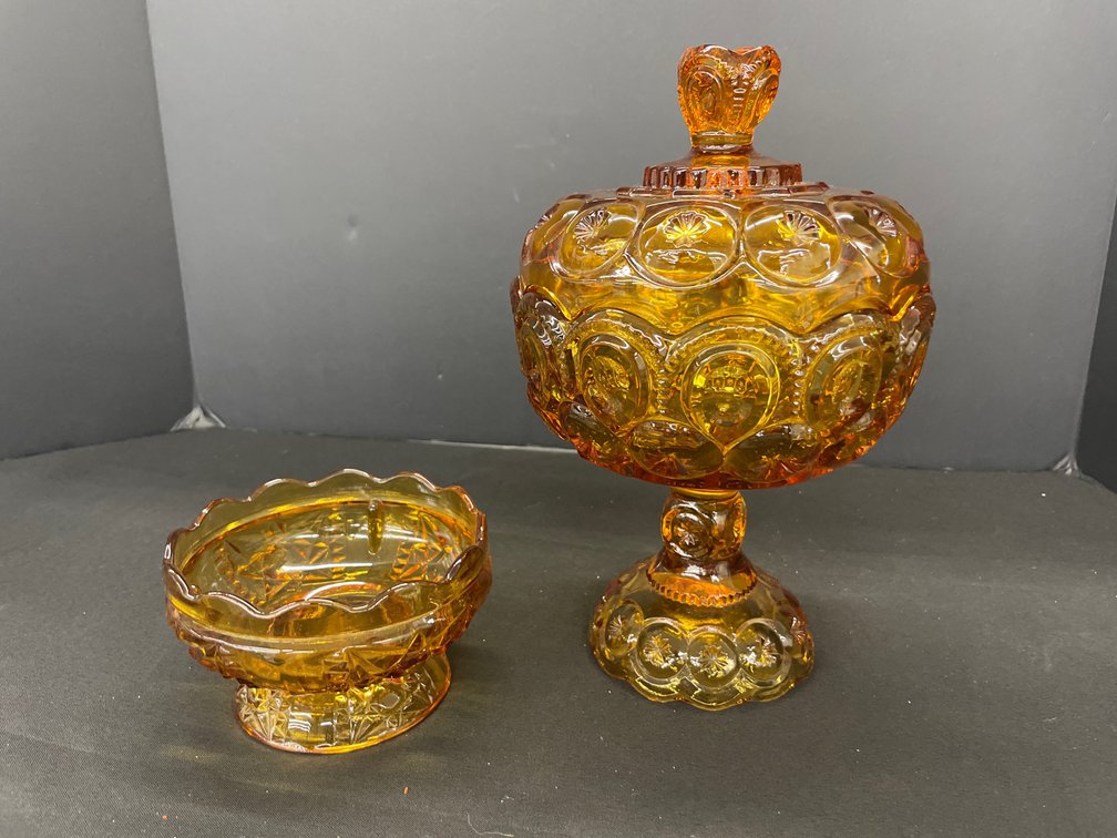 Amber Pressed Glass