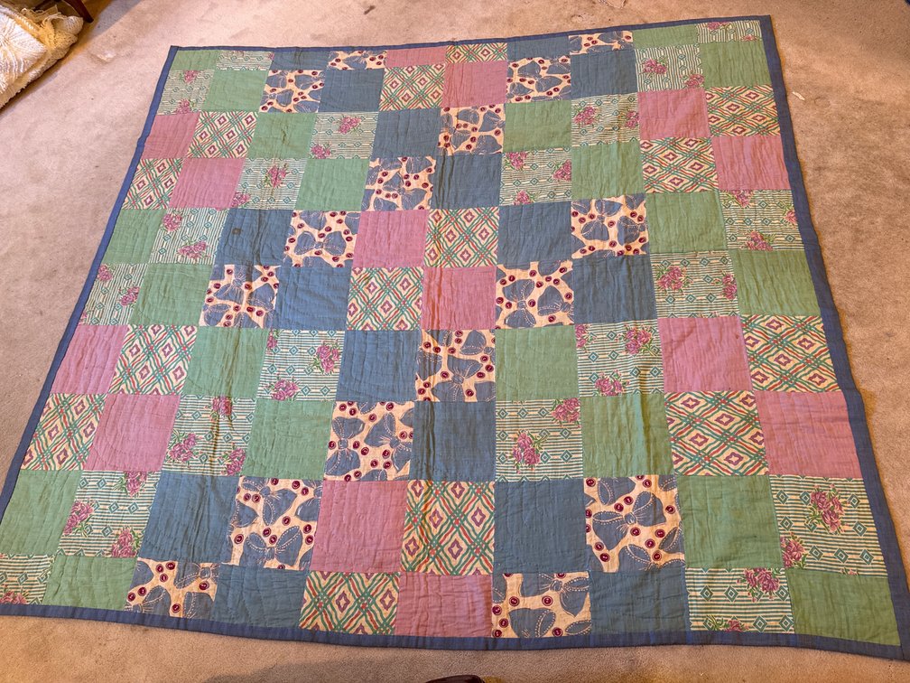Hand-Stitched Patchwork Quilt