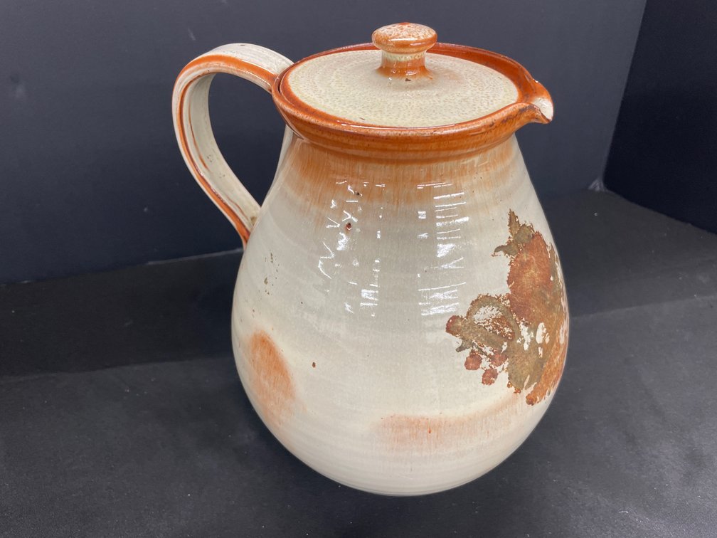 Glazed Studio Pottery Pitcher with Lid