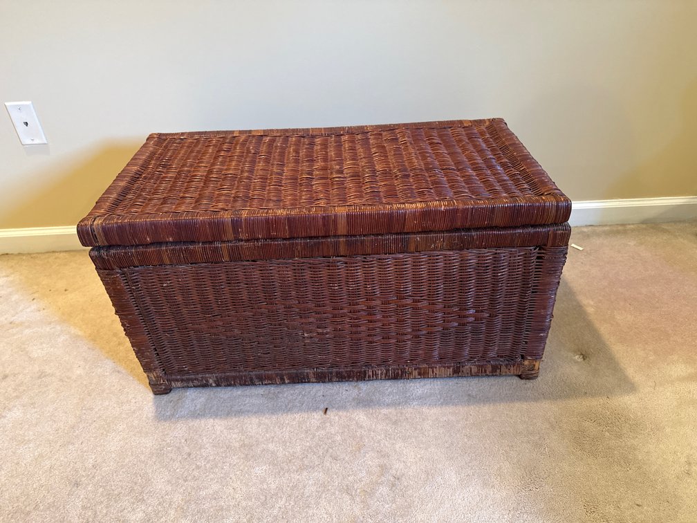 Woven Wicker Rectangular Storage Trunk
