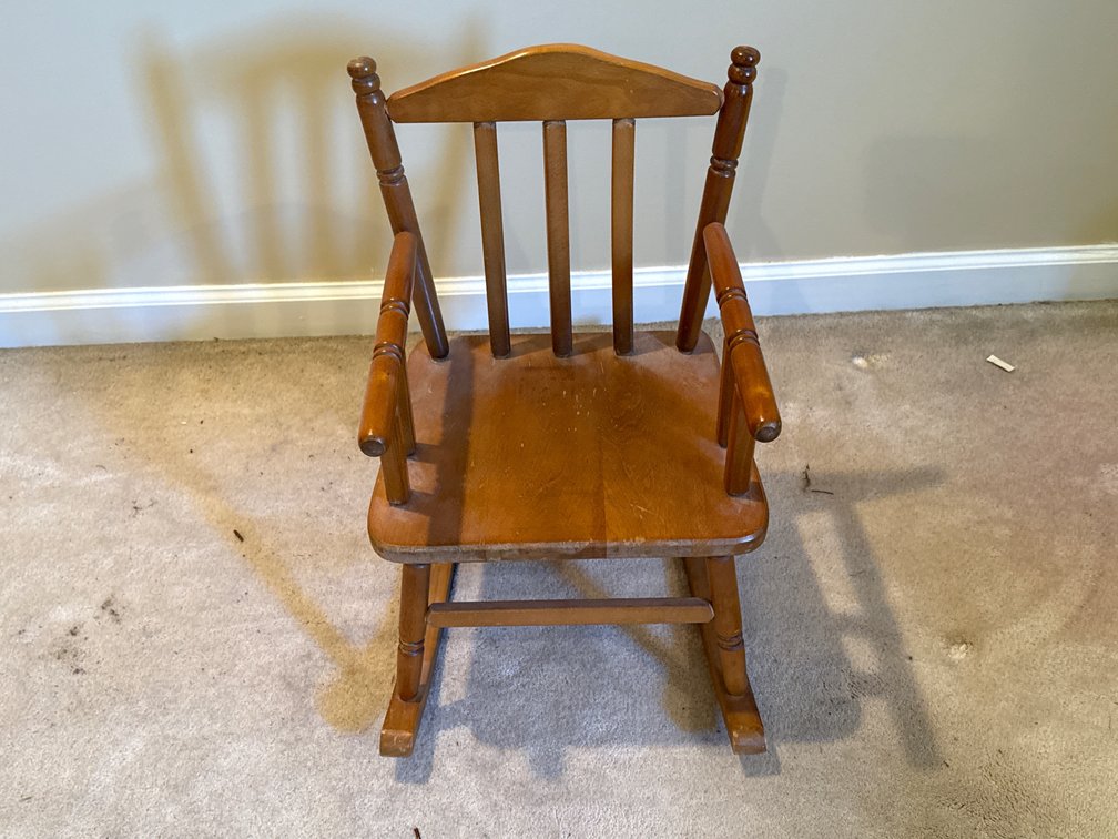 Child's Wooden Spindle-Back Rocking Chair