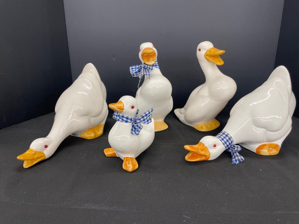 Glazed Ceramic Duck Figurines