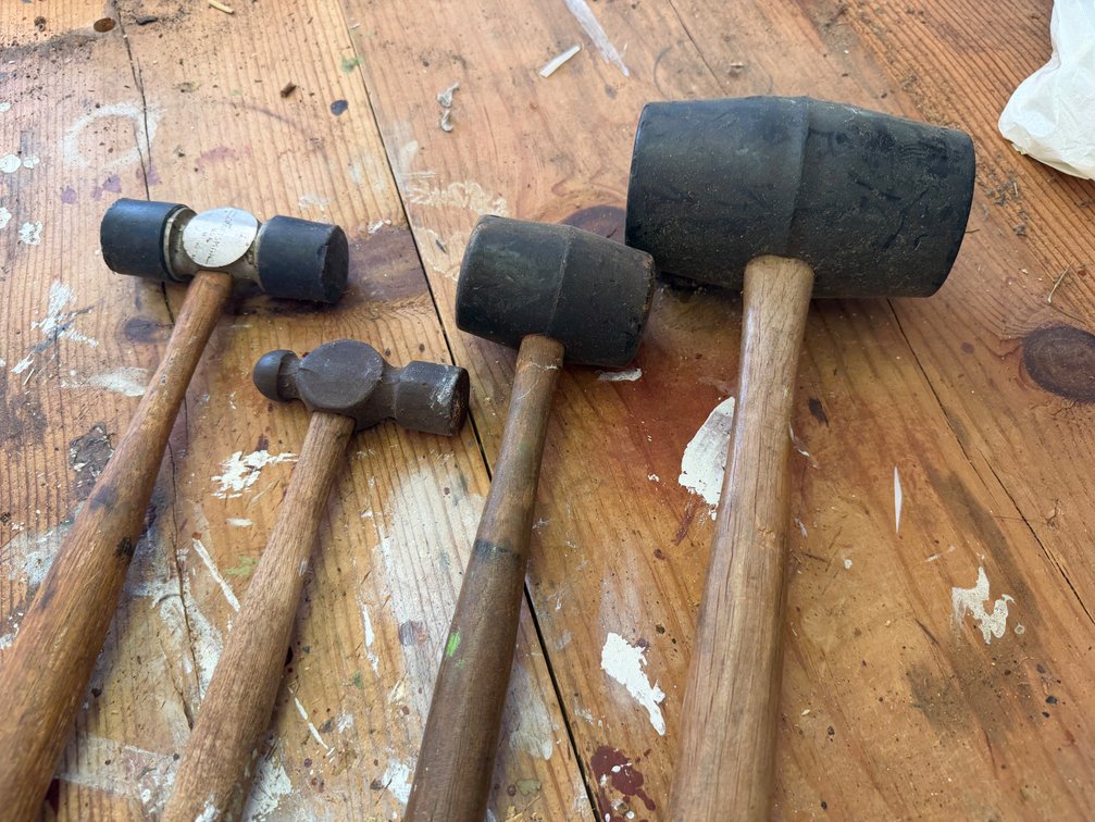Rubber Mallets, Ball-Peen Hammer, and Soft-Face Mallet