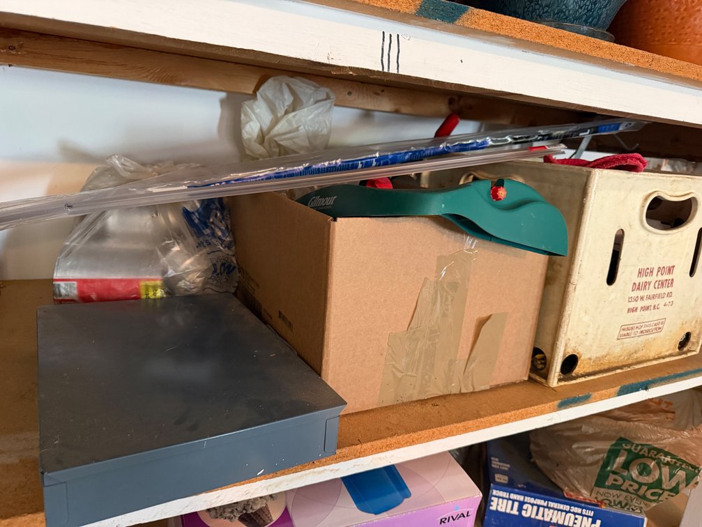 Hardware Organizer, Lawn Sprinkler, Hand Tools, and Utility Items