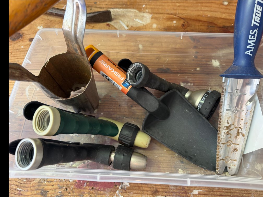 Gardening Hand Tools and Hose Spray Nozzles
