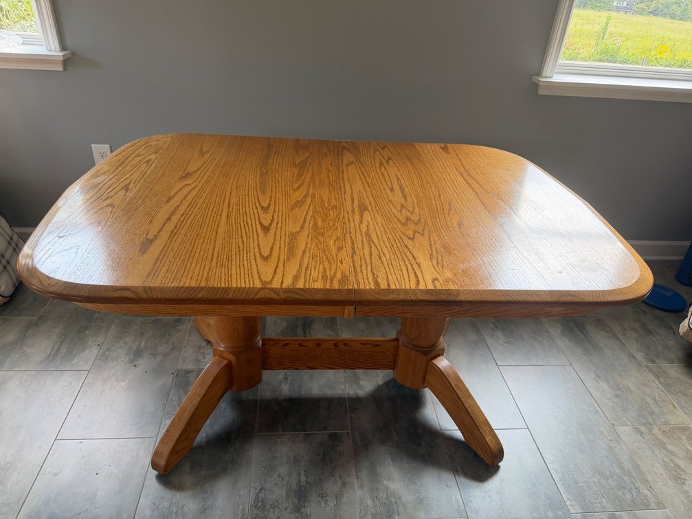 Oak Double Pedestal Extension Dining Table