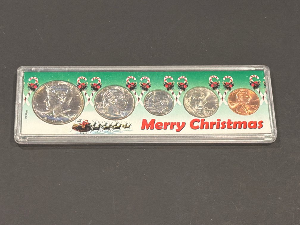 CEMco 2023 U.S. 5-Coin Holiday Set in Merry Christmas Holder