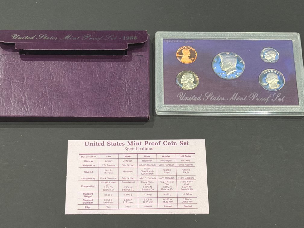 1988 United States Mint 5-Coin Proof Set