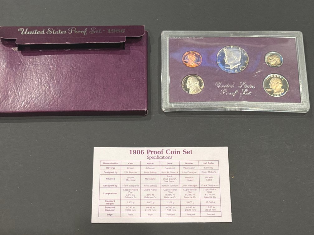 1986 U.S. Mint 5-Coin Proof Set
