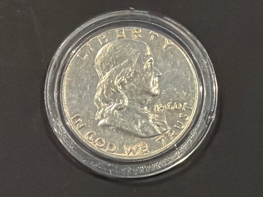 1960-D Franklin Half Dollar Coin in Protective Capsule