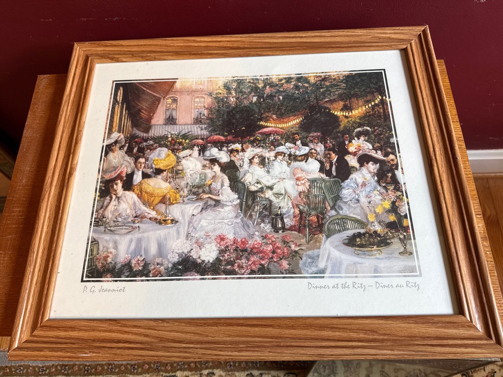 P. G. Jeanniot Framed Art Print, Dinner at the Ritz