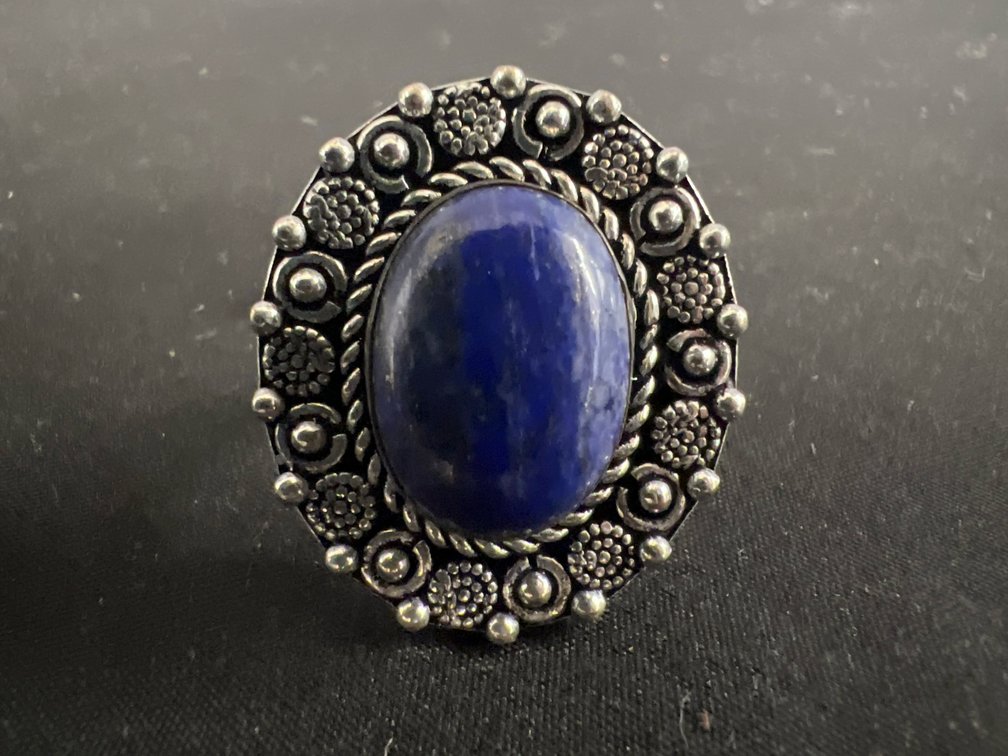 Oval Lapis Lazuli German Silver