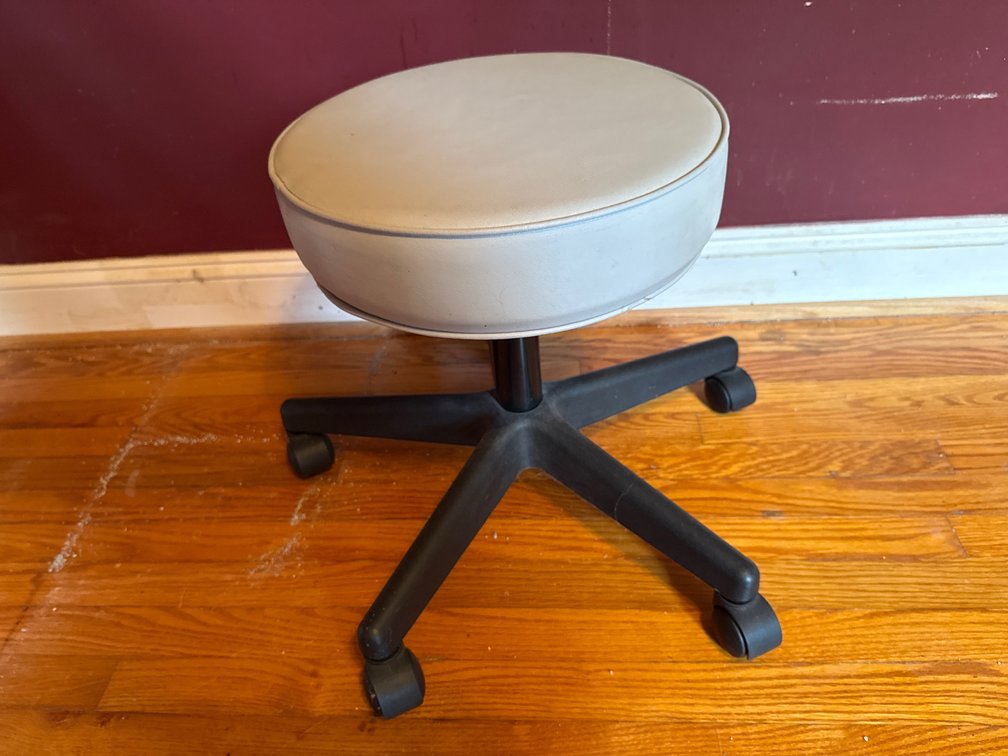 Adjustable Swivel Rolling Stool with Vinyl Seat