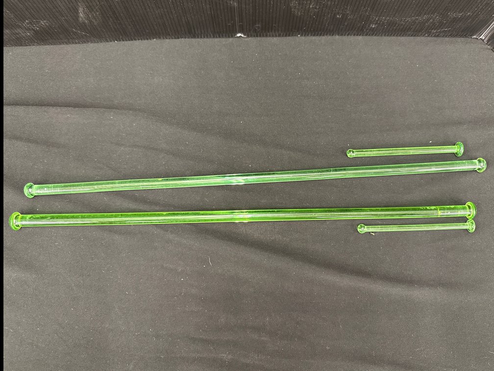 Translucent Green Glass Rods and Stirrers