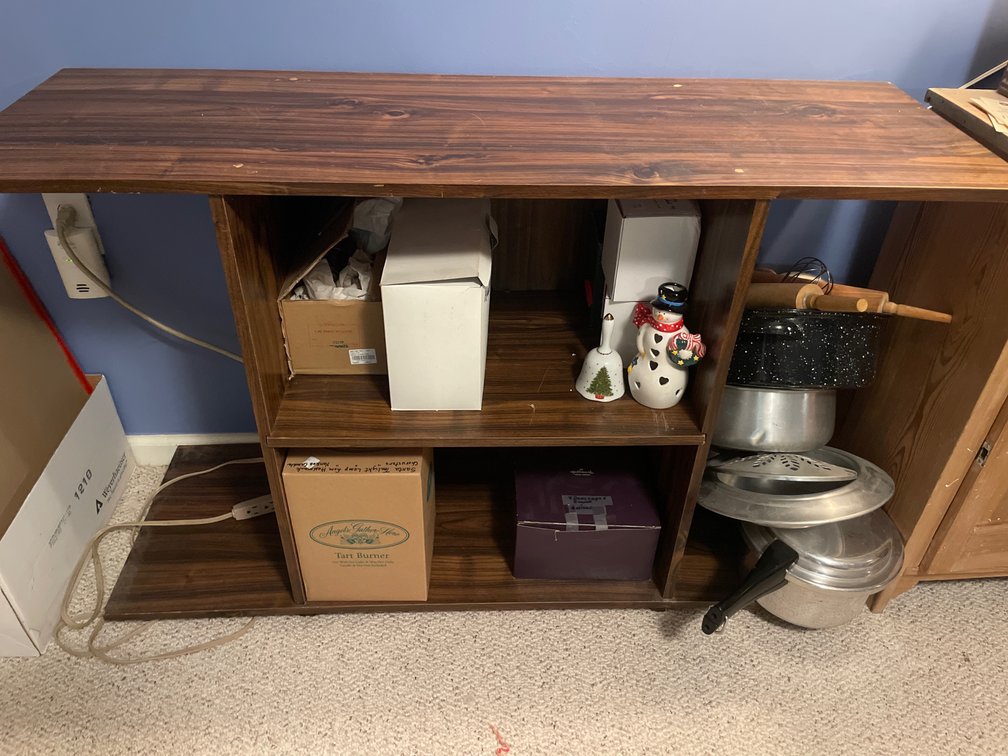 Dark Wood-Grain Laminate Console Shelf