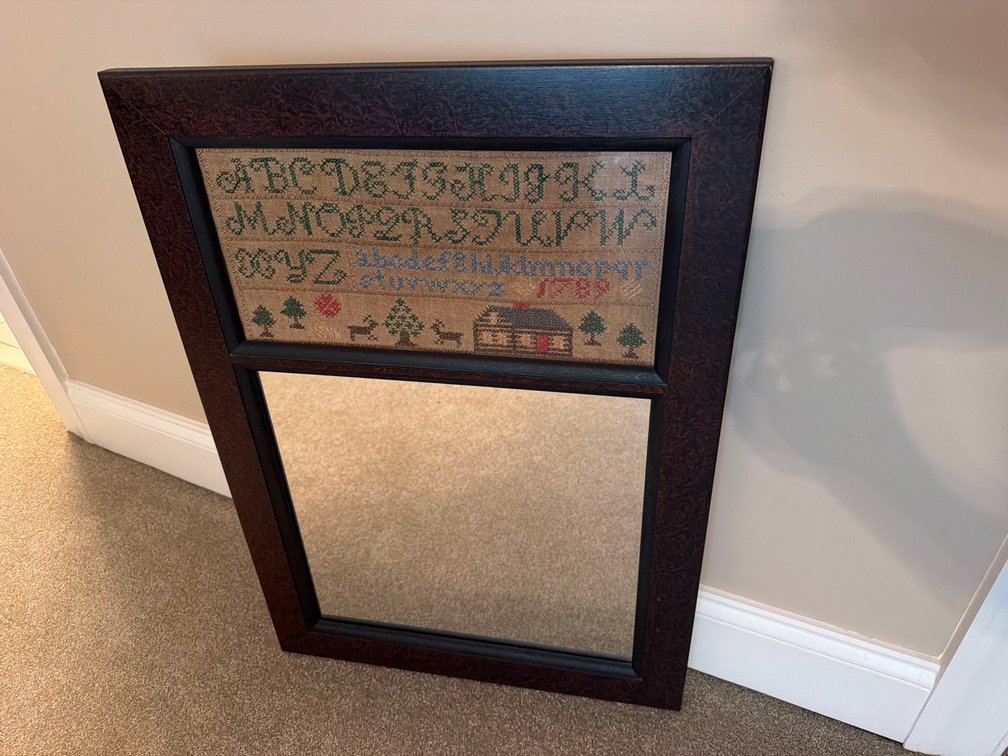 Needlework Alphabet Sampler Wall Mirror