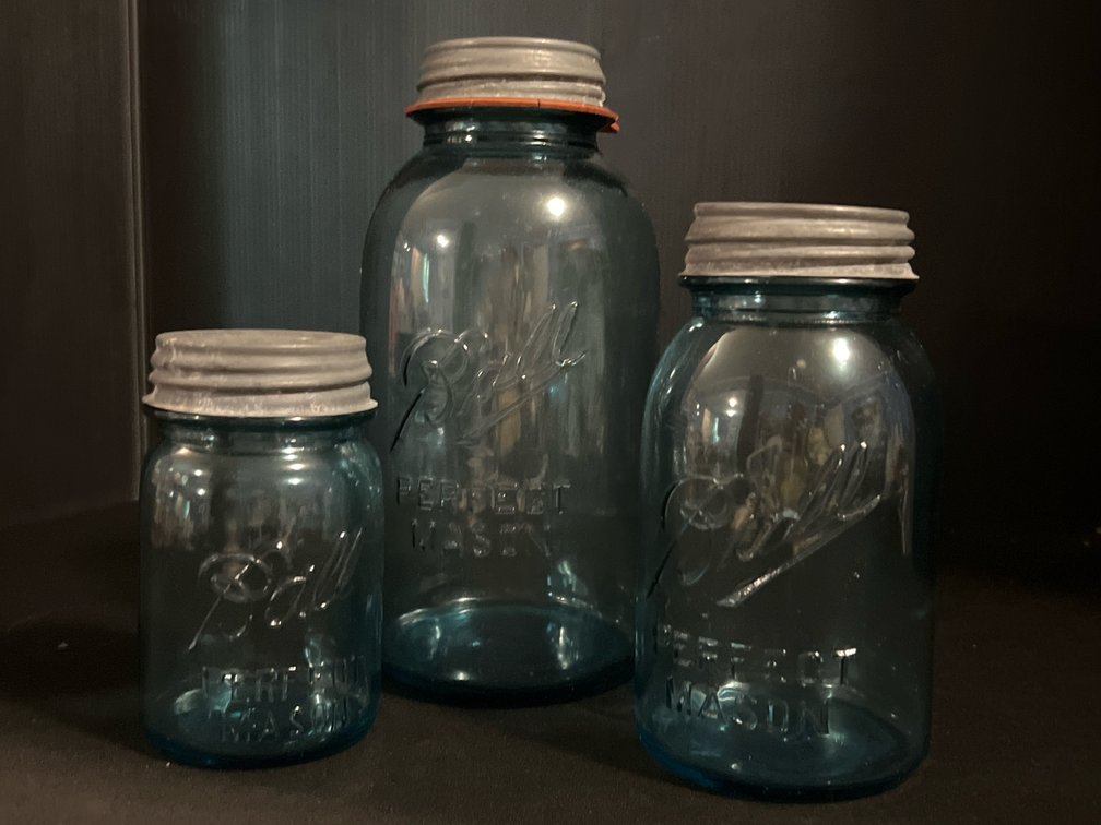 Ball Perfect Mason Blue Glass Canning Jars