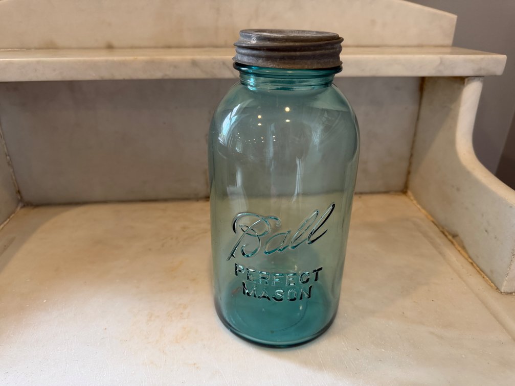 #13 Ball Perfect Mason Aqua Glass Canning Jar
