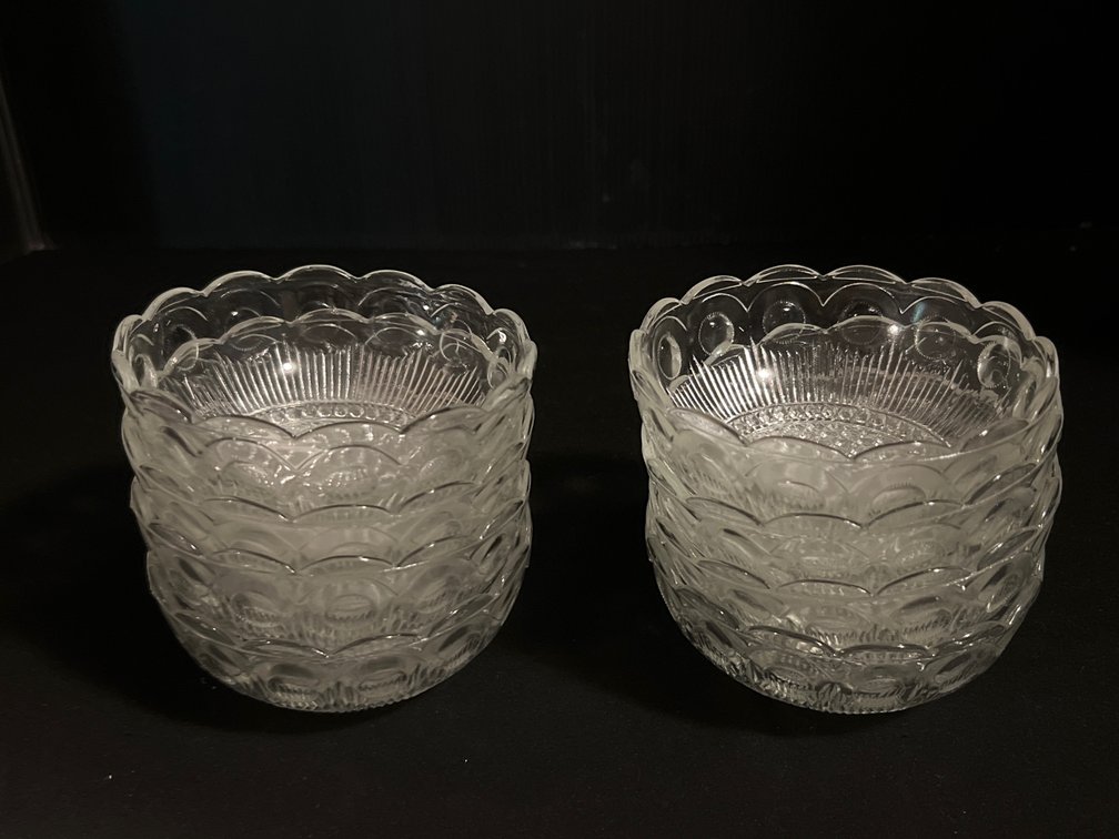 Clear Pressed Glass Scalloped Bowls