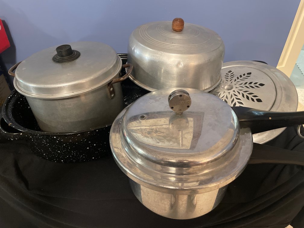 Aluminum Pressure Cooker, Stockpot, Roaster, and Cake Cover