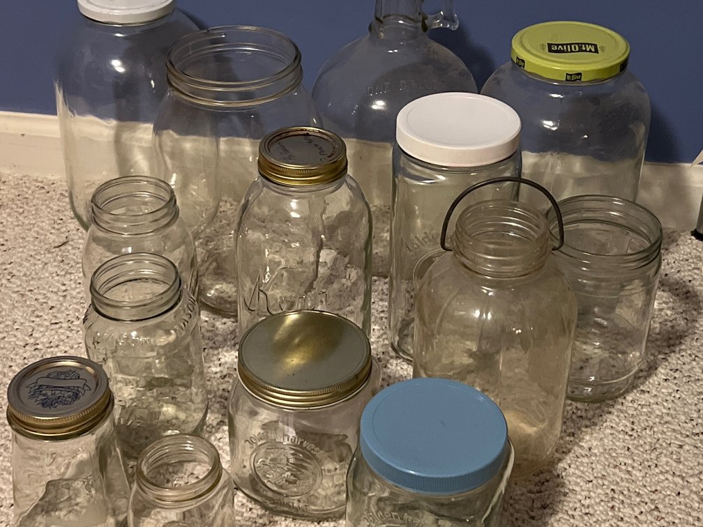 Glass Jars, One-Gallon Jug