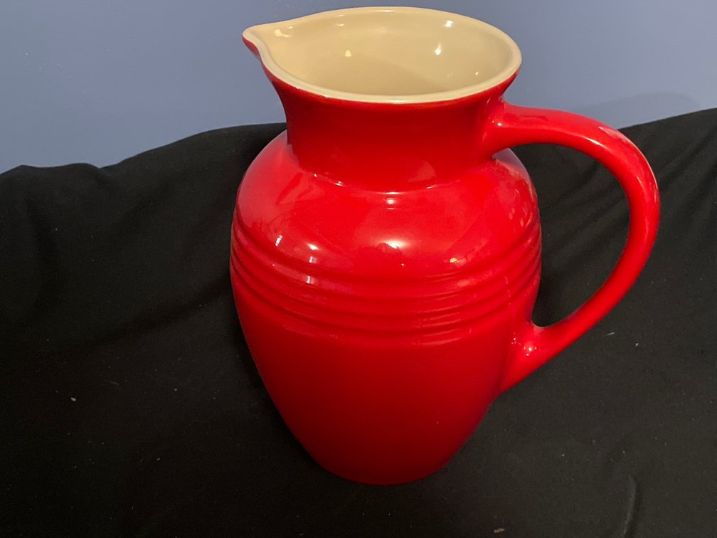 Le Creuset Red Glazed Ceramic Pitcher
