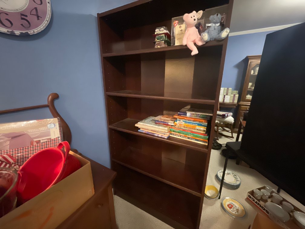 Five-Shelf Wood Laminate Tall Bookcase