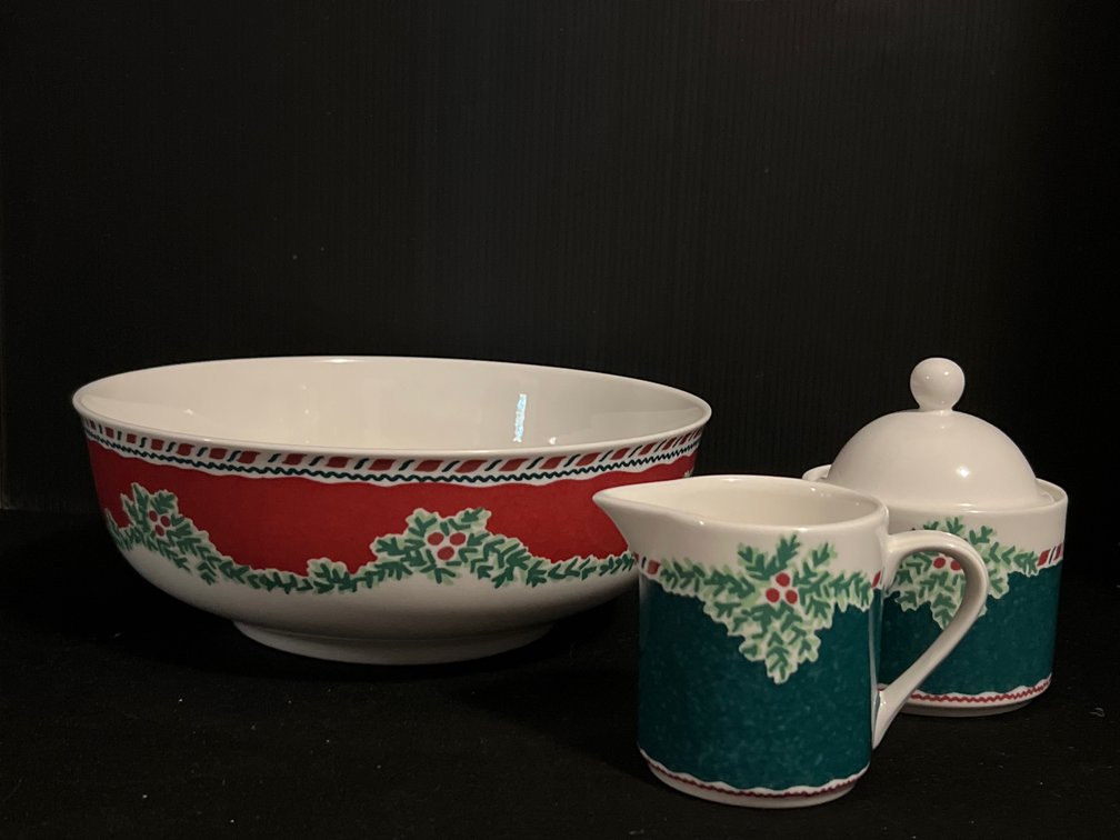 Fitz and Floyd Yuletide Holiday Ceramic Tableware Set