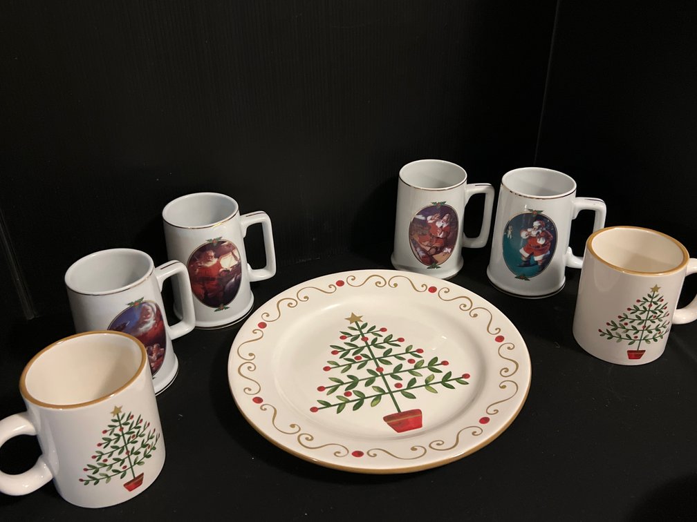 Holiday Tableware Mugs and Plate