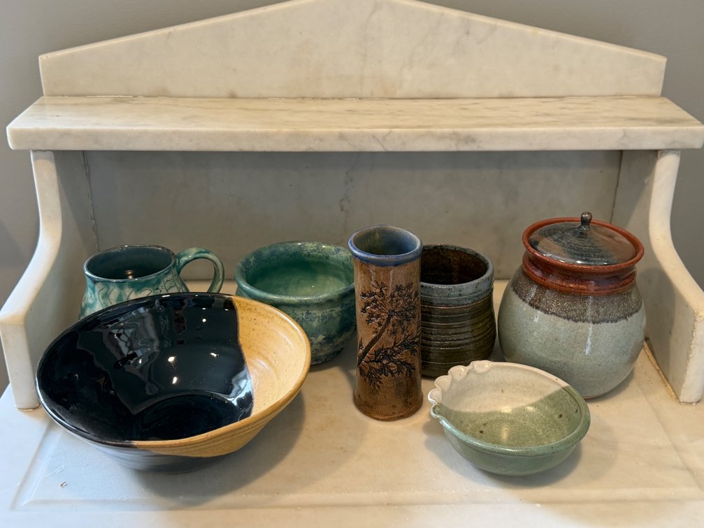 Studio Pottery Bowls, Vase, Mug, Lidded Jar, and More
