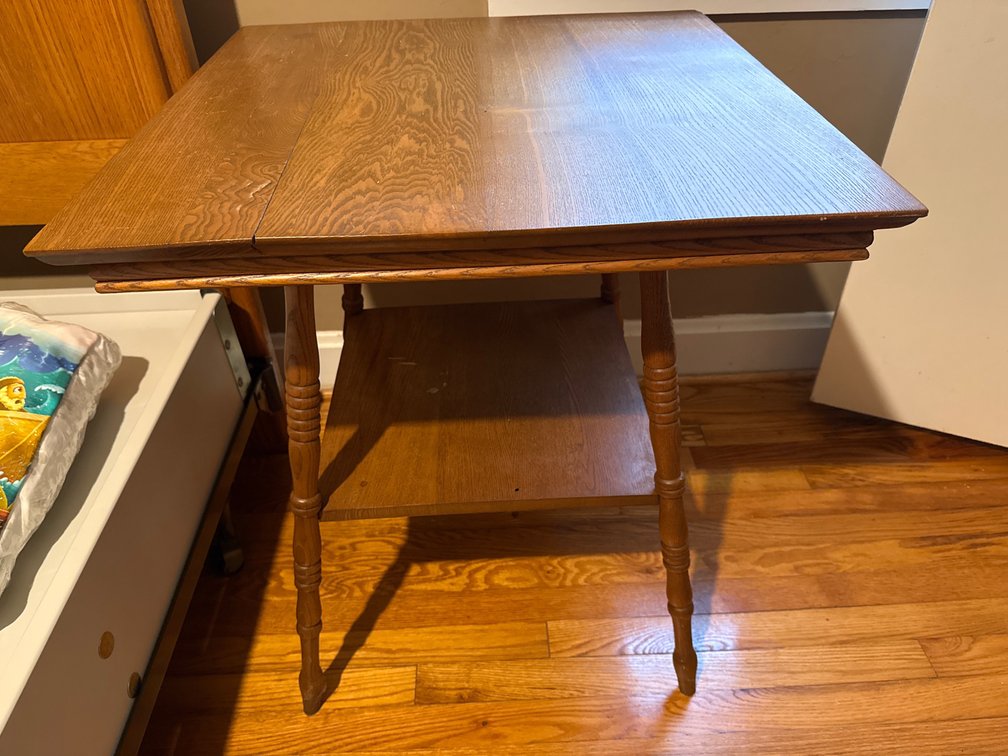 Wooden Side Table with Lower Shelf
