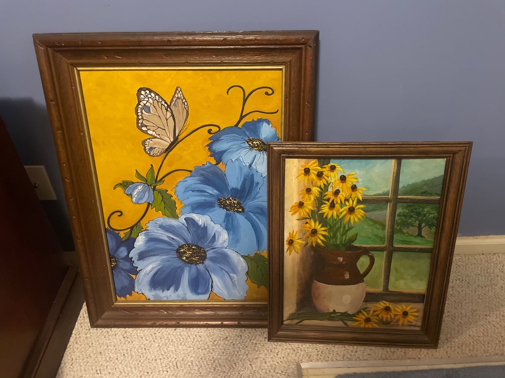 Craftint Framed Floral Paintings on Canvas Panels