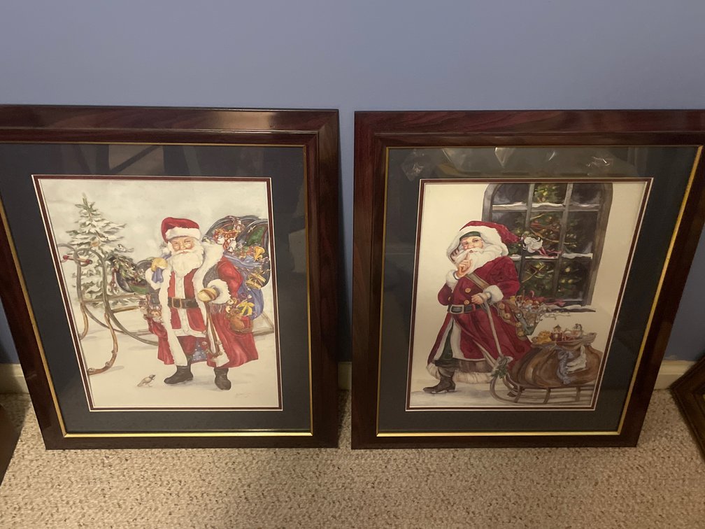 Jodi Jensen Framed Santa Claus Art Prints, Pair
