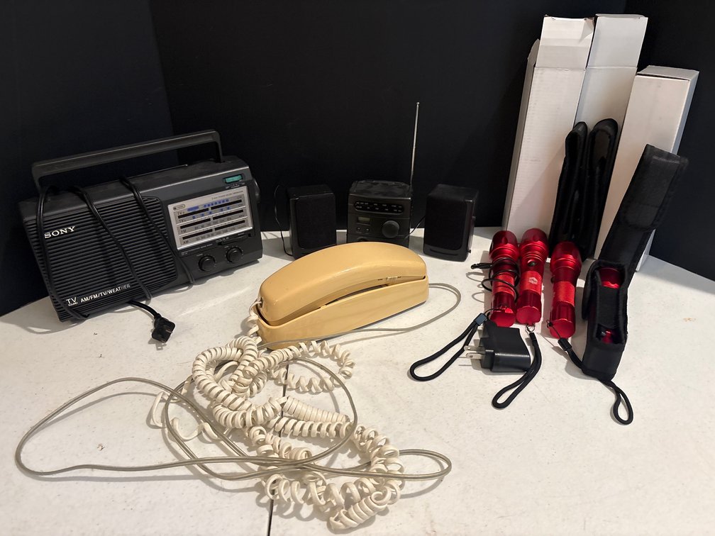 Portable Radios, Corded Telephone, Flashlights, and More