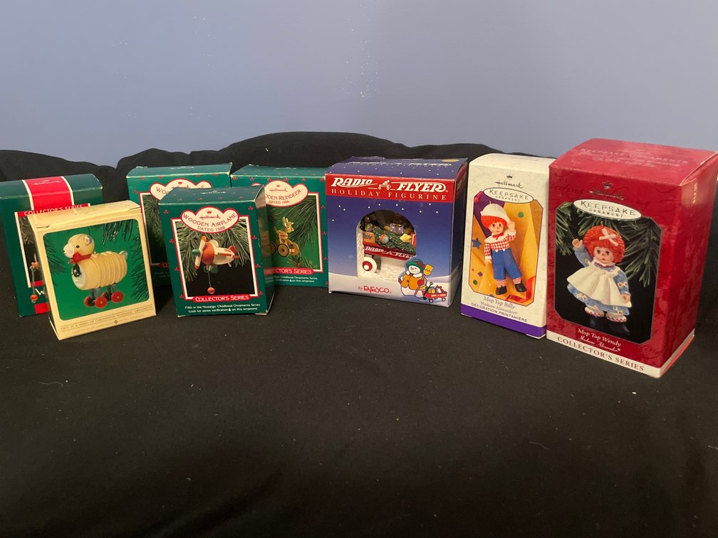 Boxed Christmas Ornaments and Holiday Figurine
