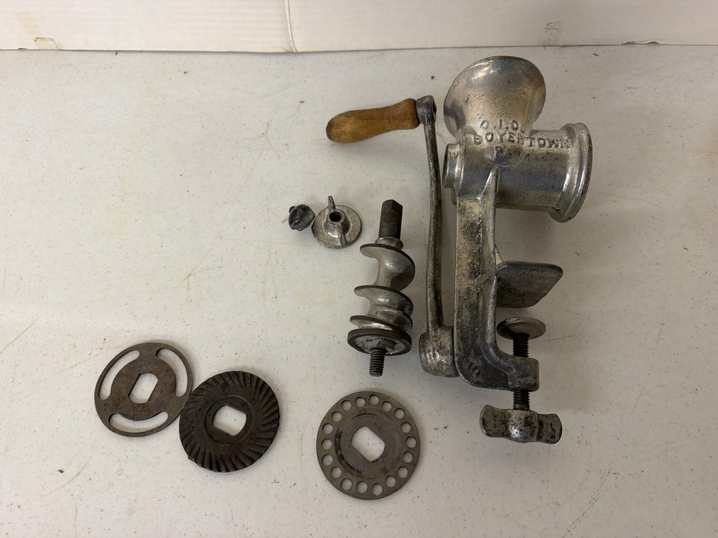 C. I. Co. Keystone Cast Metal Hand-Crank Food Grinder