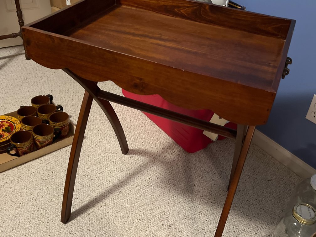 Wooden Butler Tray Table & Folding Stand