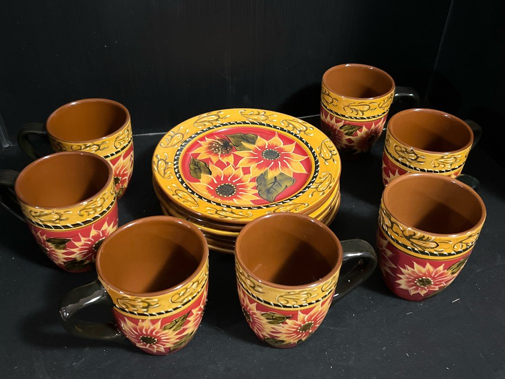Pier 1 Imports Sunflower Mugs & Plates