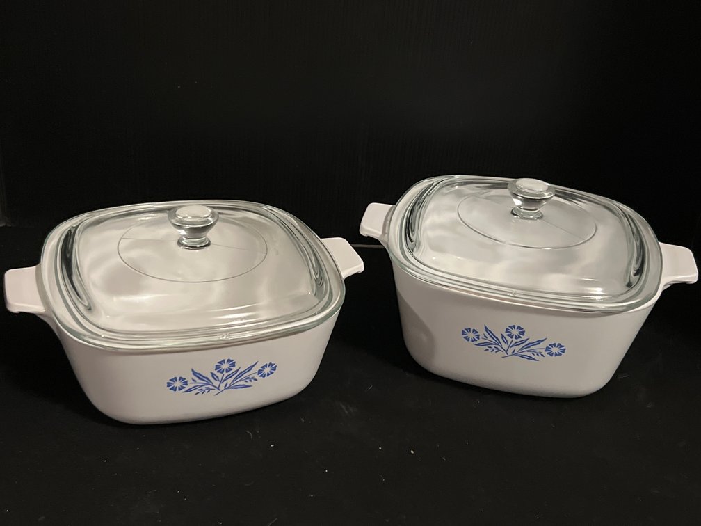 Corning Ware Blue Cornflower Casserole Dishes with Lids