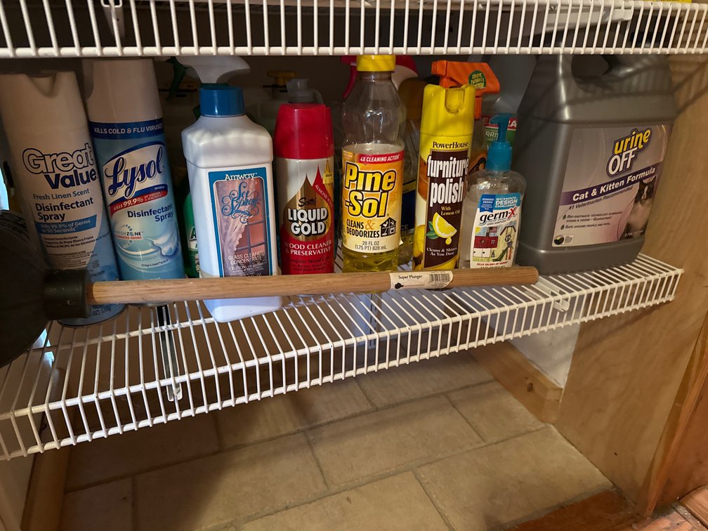 Household Cleaning Chemicals, Supplies, and Plunger