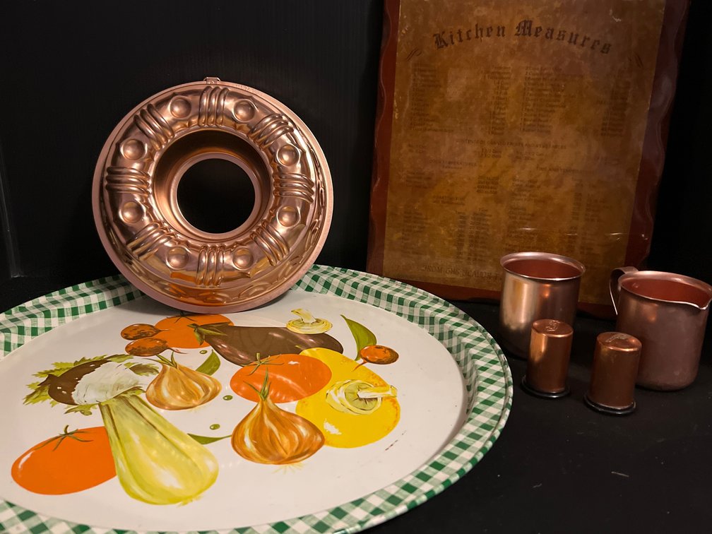 Metal Serving Tray, Kitchen Plaque, Ring Mold & More
