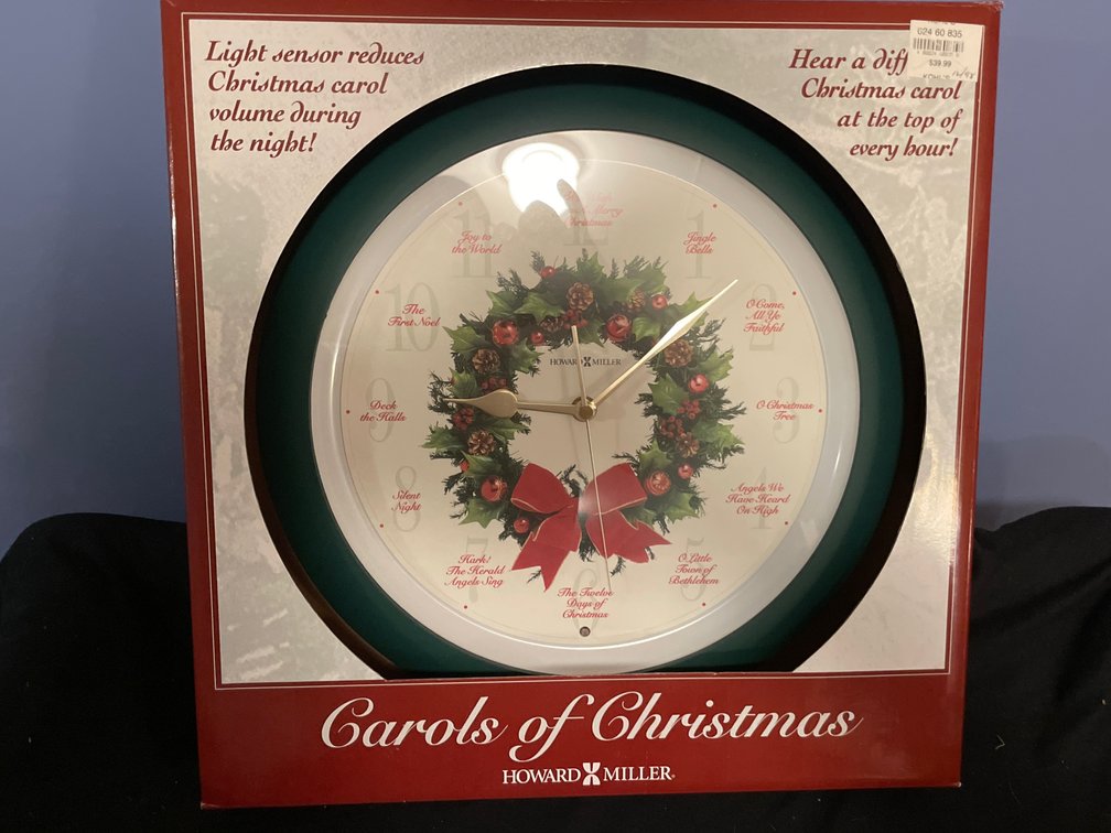Howard Miller 625-224 Carols of Christmas Musical Wall Clock