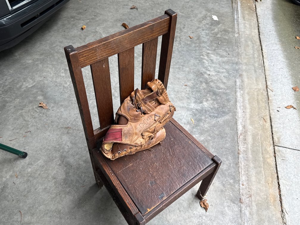 Child's Chair and Baseball Glove